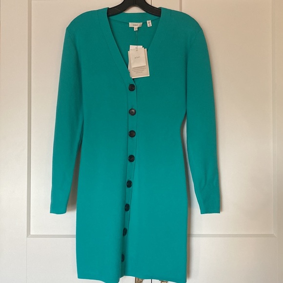 A.L.C. Knit Nate Button down puff sleeve dress XS - Picture 9 of 9